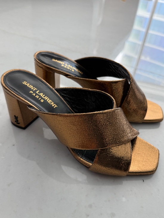 Saint Laurent Shoes - Saint Laurent Metallic Bronze LouLou Mule